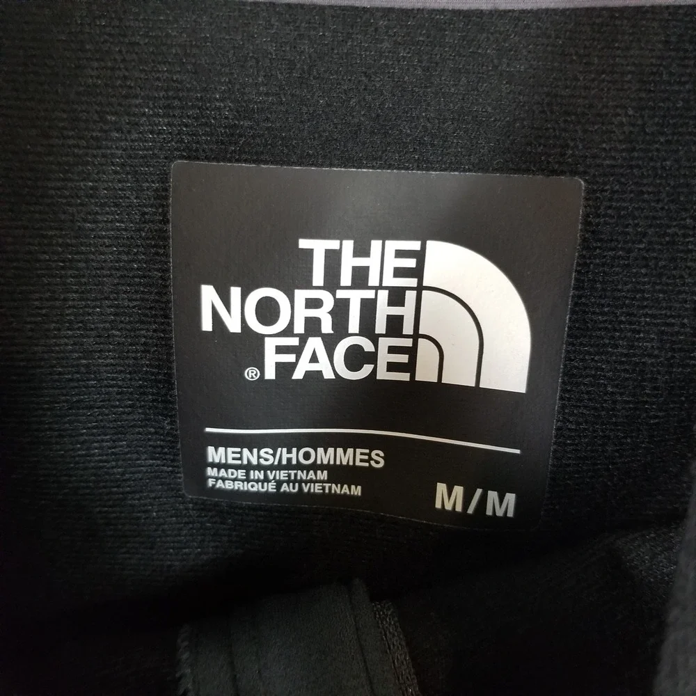 The North Face Hoodie Mens Medium Charcoal Gray Black Full Zip Tech Jacket